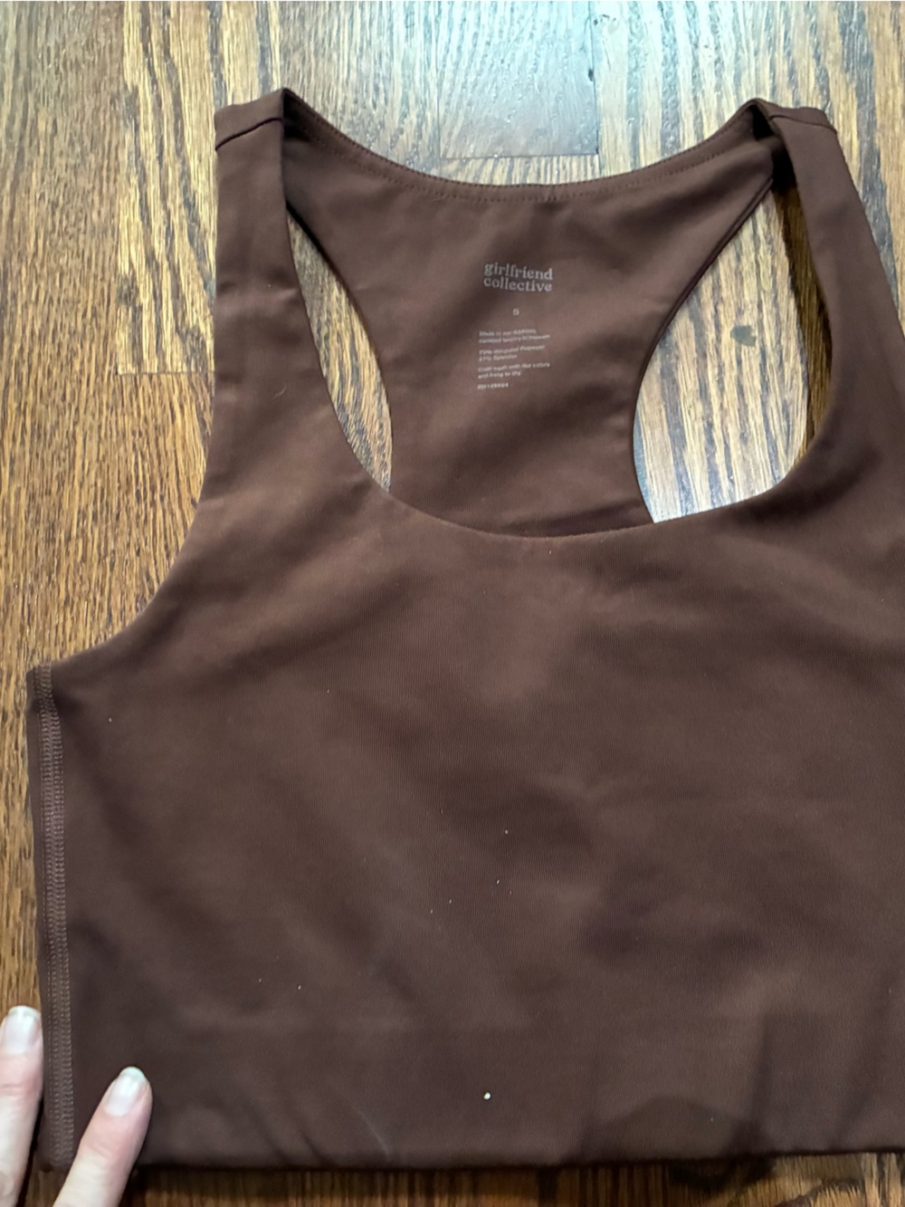 girlfriend collective Chocolate Brown Racerback Sports Bra